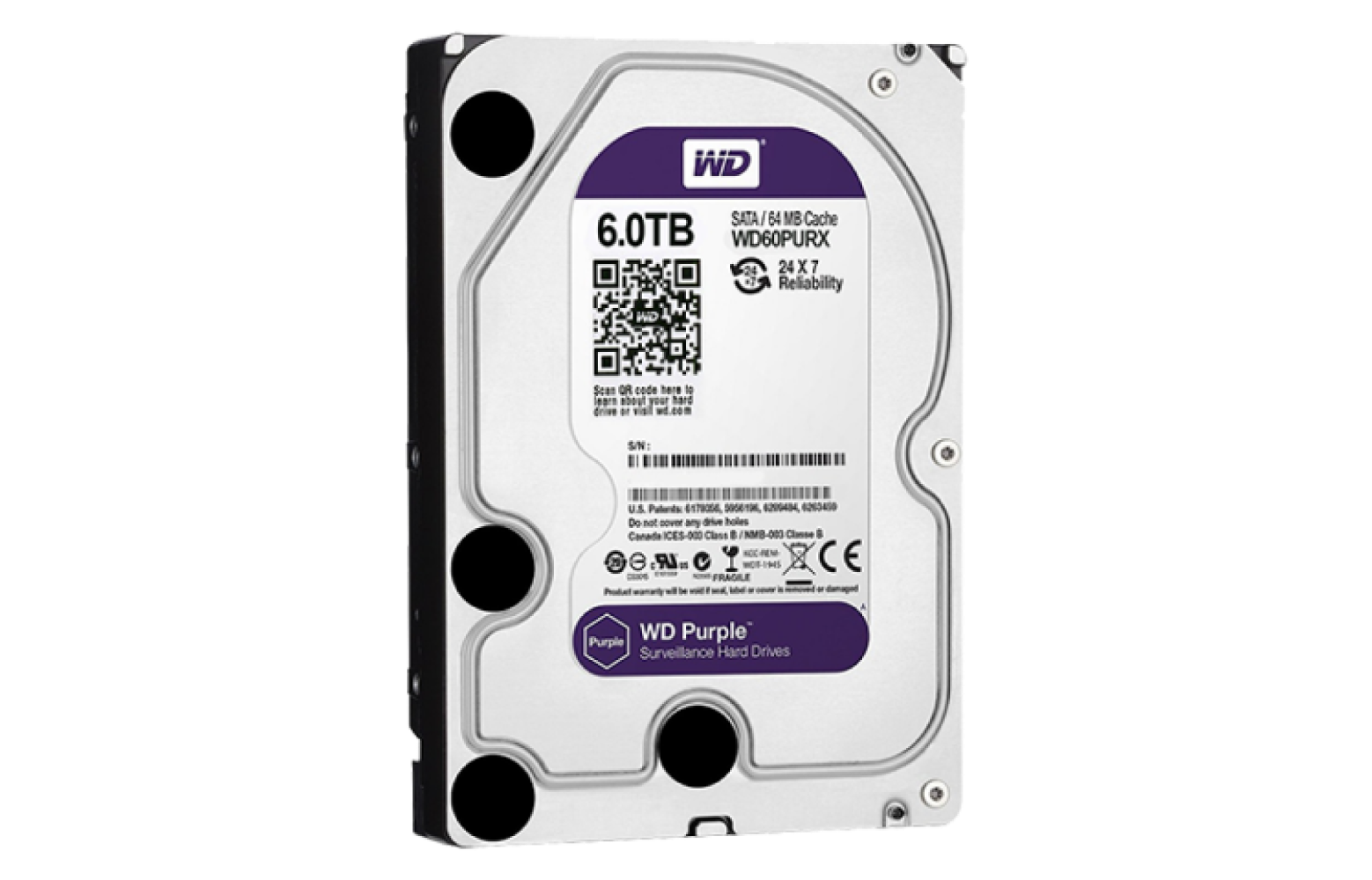 Western Digital WD60PURZ 6TB surveillance harde schijf