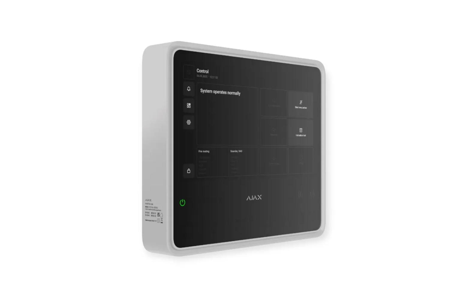 Ajax EN54 Fire Hub Jeweller wit 10.1 inch touchscreen