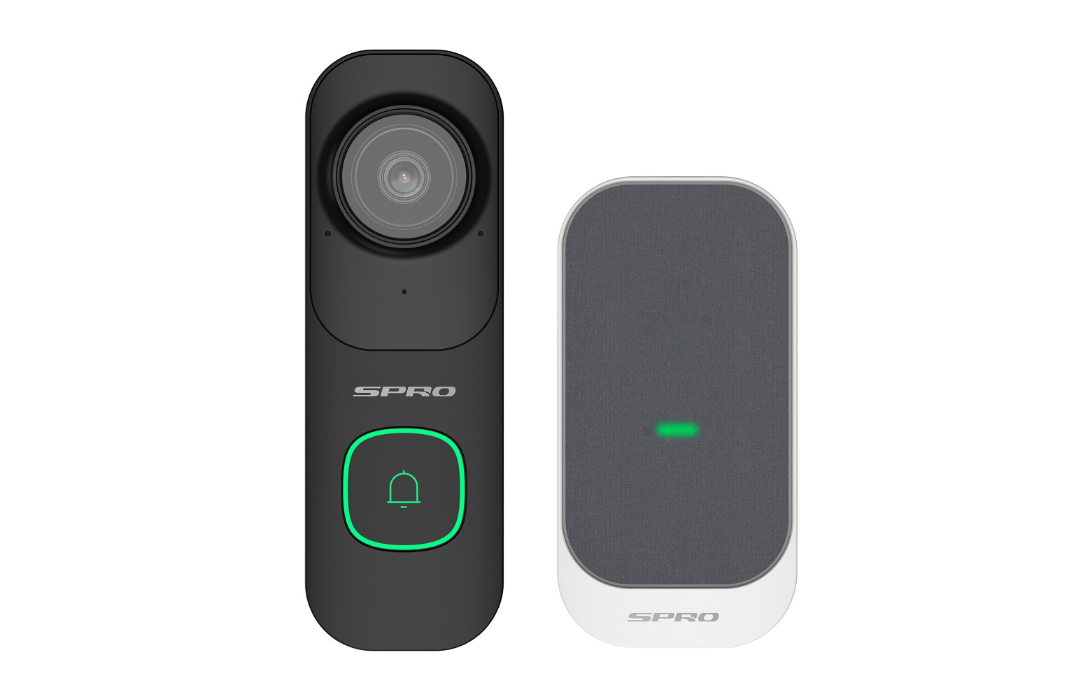 SPRO 4MP Wi-Fi 6 video deurbel zwart VI-DB01-B met draadloze binnengong