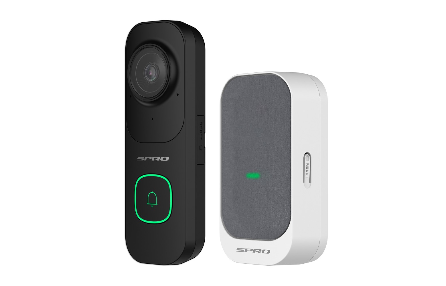 SPRO 4MP Wi-Fi 6 Video Doorbell, Black (VI-DB01-B) with Wireless Indoor Chime