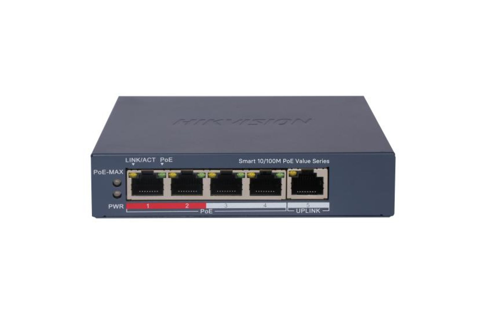 Hikvision DS-3E1105P-EI/MV2 5-poorts PoE managed switch – compacte en krachtige netwerkoplossing.