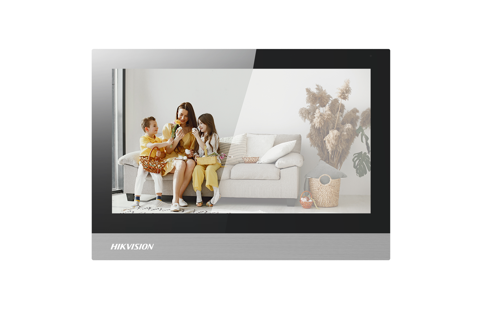 Hikvision DS-KH8380-WTE1 – 7″ video-intercom monitor met touchscreen Vooraanzicht van de Hikvision DS-KH8380-WTE1 7 inch video-intercom monitor