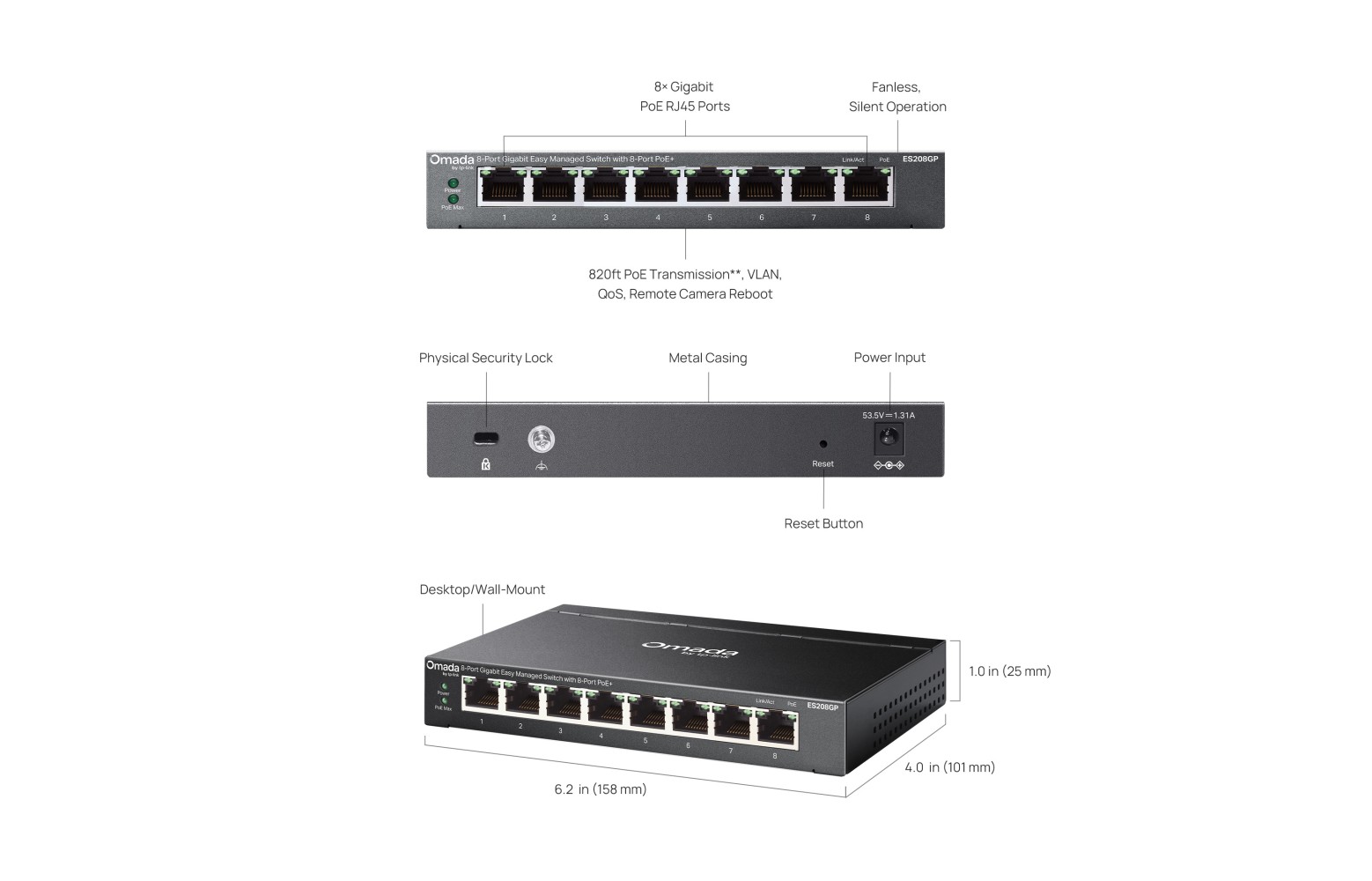 ES208GP 8-Port Gigabit PoE+ Switch ES208GP 8-Port Gigabit PoE+ Switch
