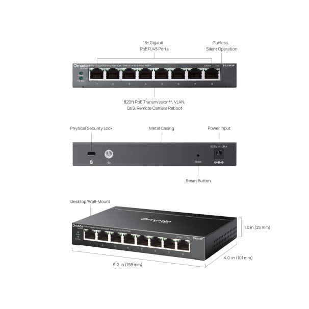 ES208GP PoE+ Switch