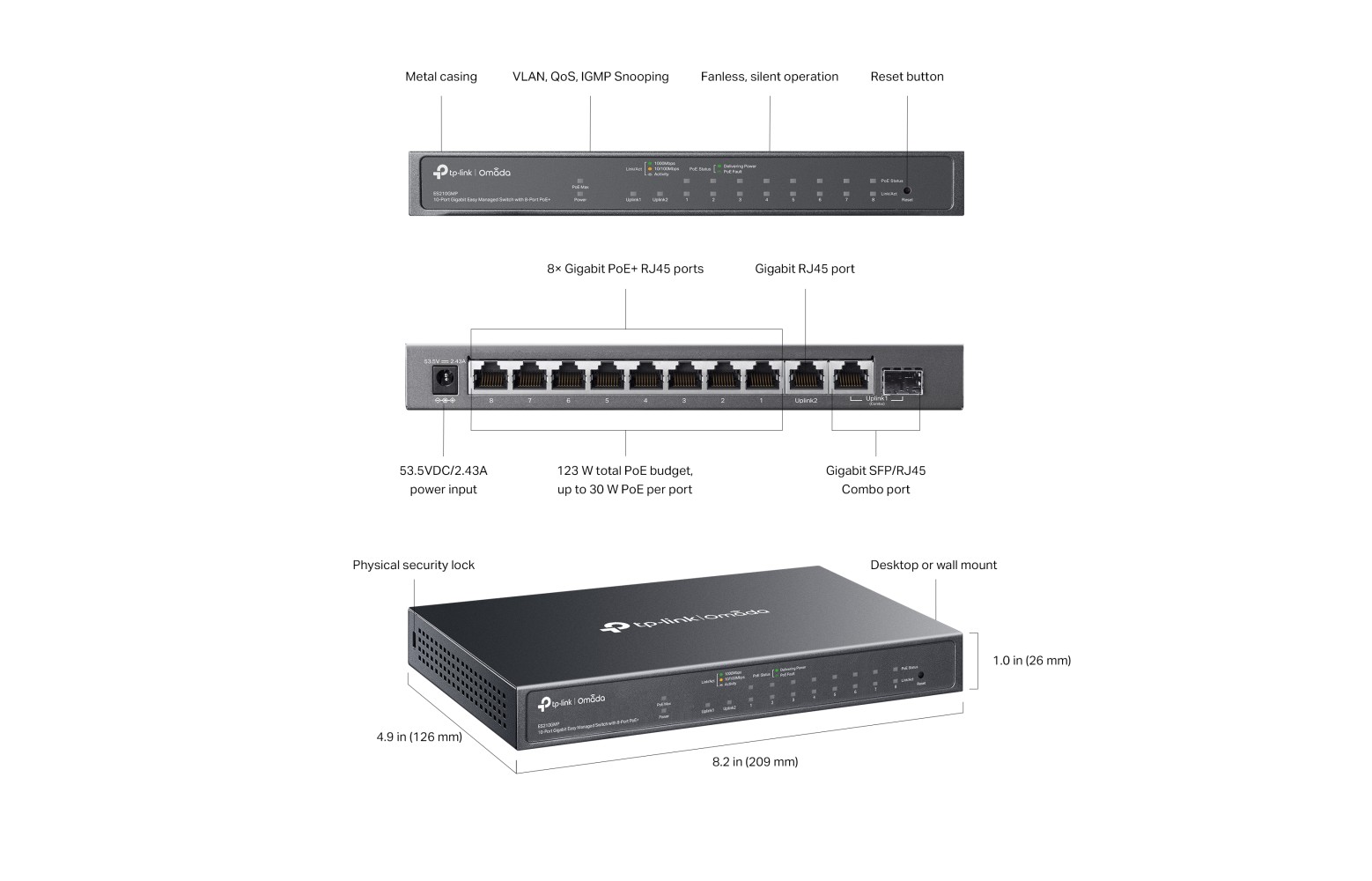 ES210GMP 10-Port Gigabit PoE+ Switch