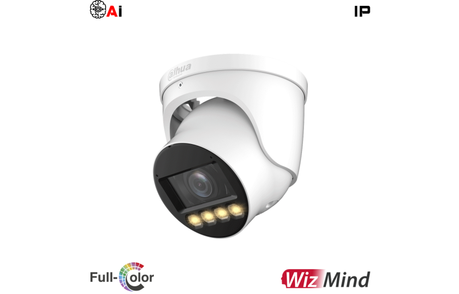 HDW5449H-ZE-LED-S2 Dahua 4 MP ePoE, caméra dôme WizMind 2.0 en couleur, 2,7-12 mm