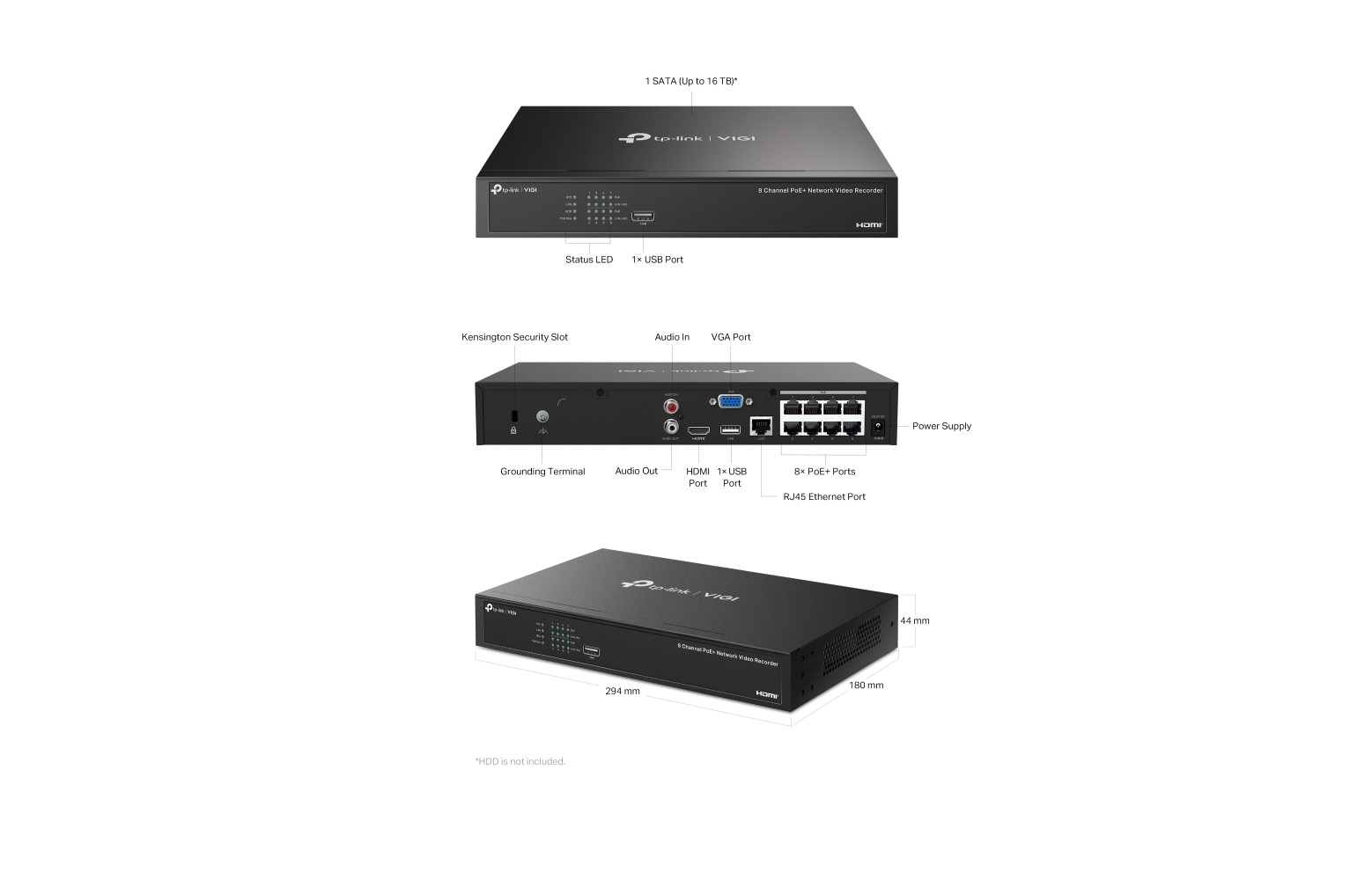VIGI NVR1008H-8P - 8-Kanal PoE+ Netzwerk-Videorekorder VIGI NVR1008H-8P 8-Kanal PoE+ Netzwerk-Videorekorder