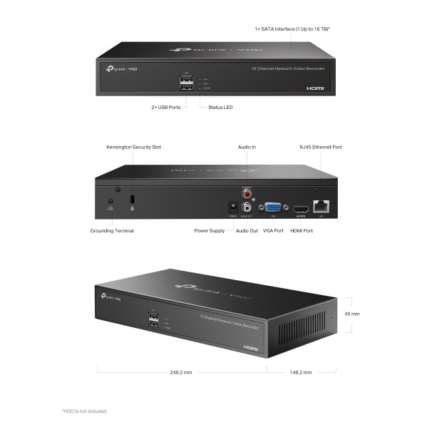 NVR1016H 16-channel Network Video Recorder