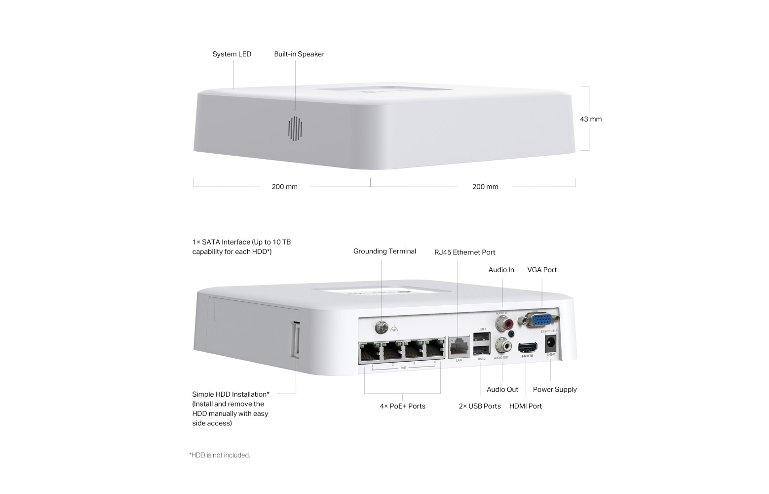 VIGI NVR1104H-4P 4-Channel PoE+ Network Video Recorder