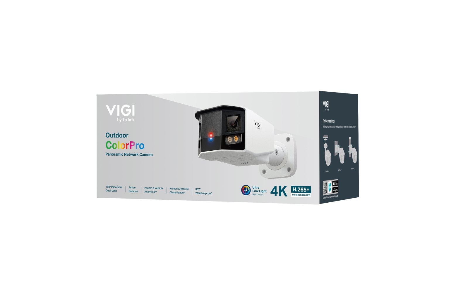 180-degree panoramic 8MP 4K outdoor bullet-style security camera