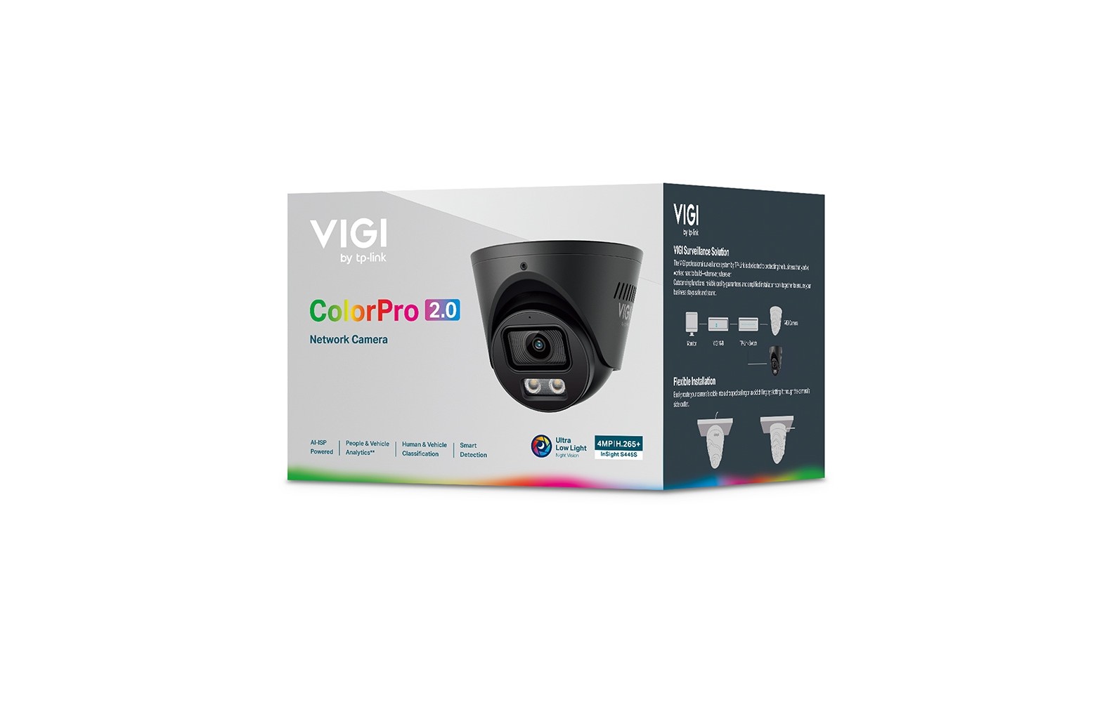 Caméra à tourelle VIGI S445S-B ColorPro 2.0 Caméra dôme VIGI S445S-B ColorPro 2.0 4 MP, noire