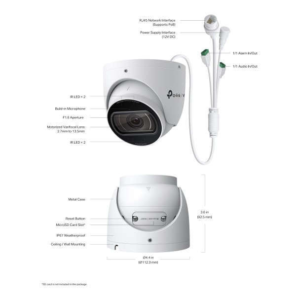 S445ZI – VIGI 4MP IR Motorized Varifocal 