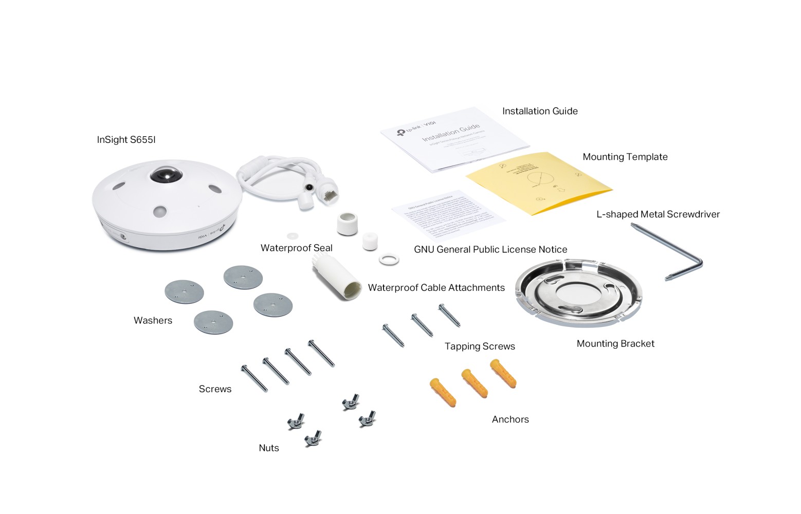 InSight S655I 5MP 360° fisheye beveiligingscamera met IR-nachtzicht