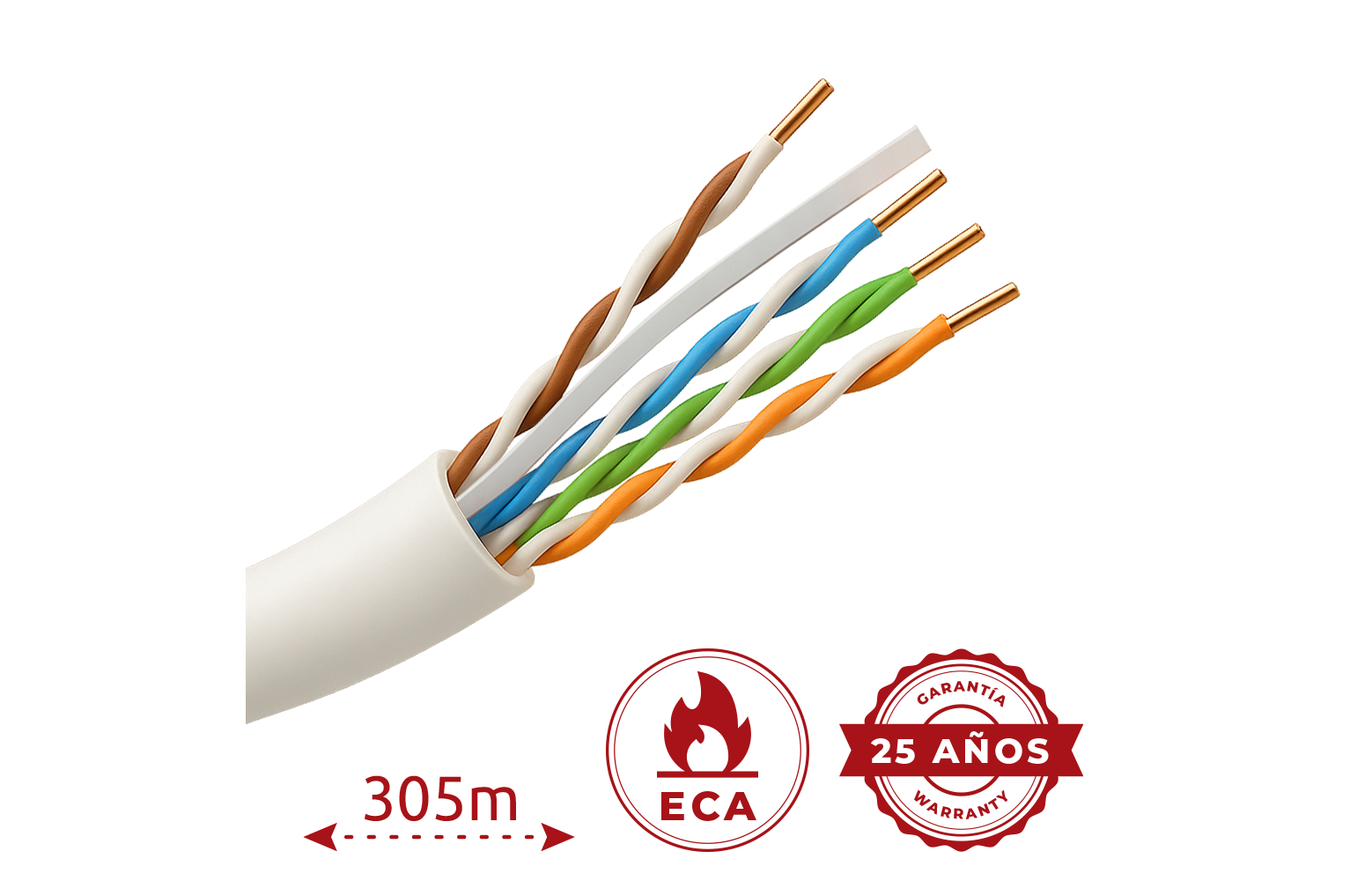 CAT6 UTP kabel 305m 100% koper OFC PVC Eca trekdoos