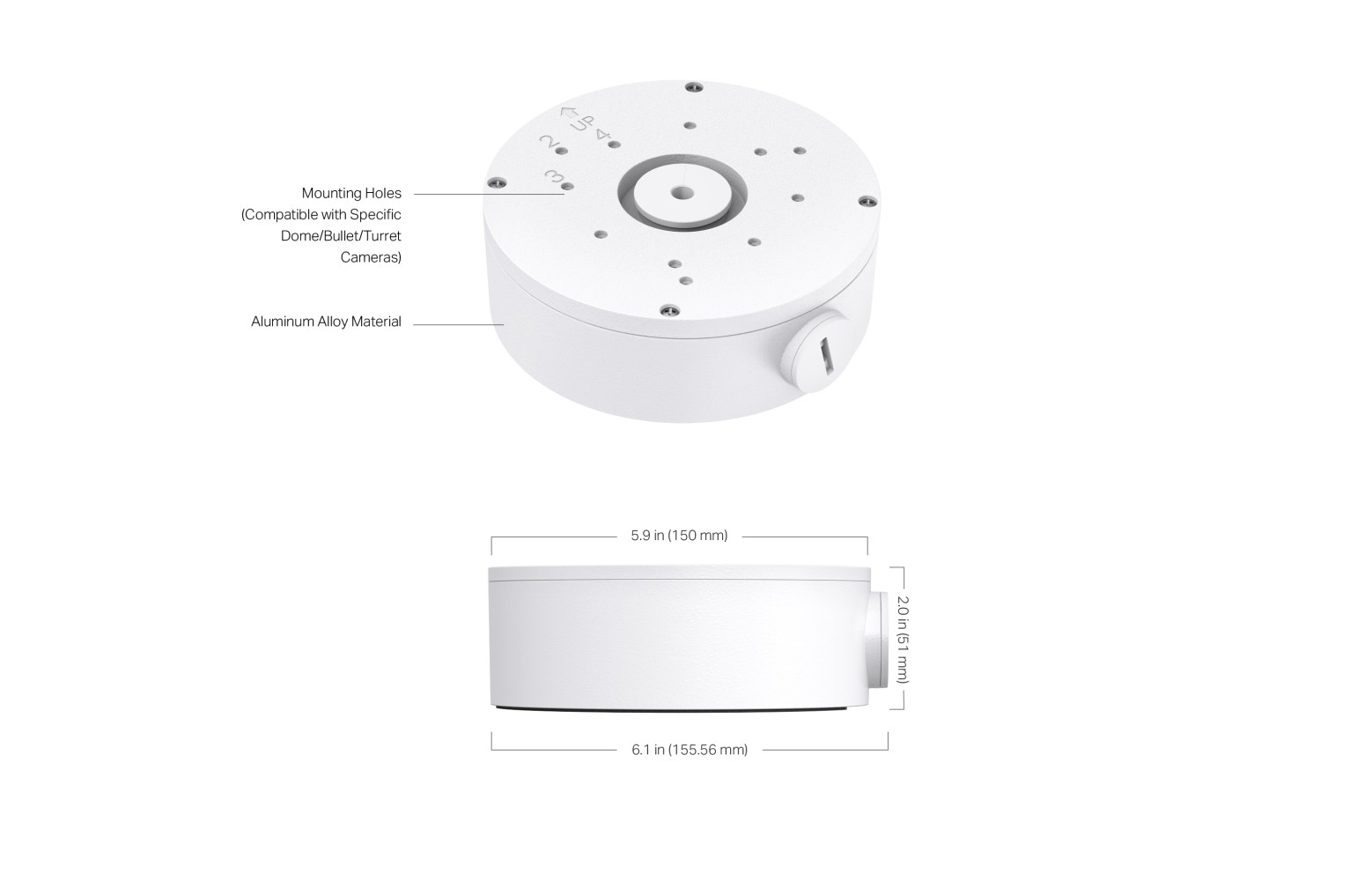 VJB-305 VIGI Aluminum Network Camera Junction Box for Wall and Ceiling Mounting
